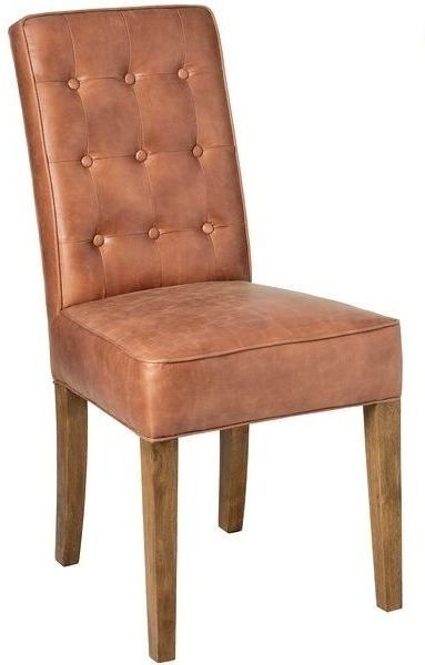Hill Interiors Tan Faux Leather Dining Chair Sold In Pairs