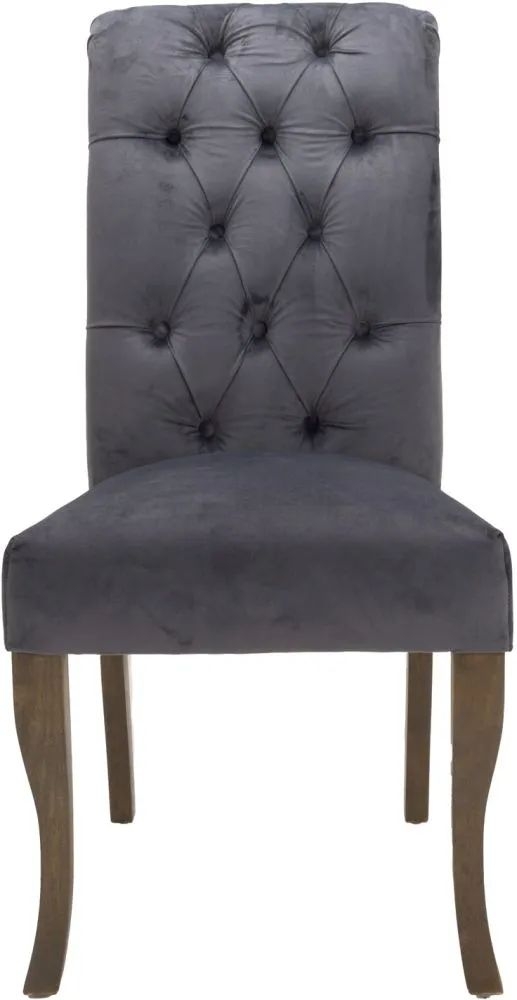 Hill Interiors Grey Fabric Dining Chair Sold In Pairs