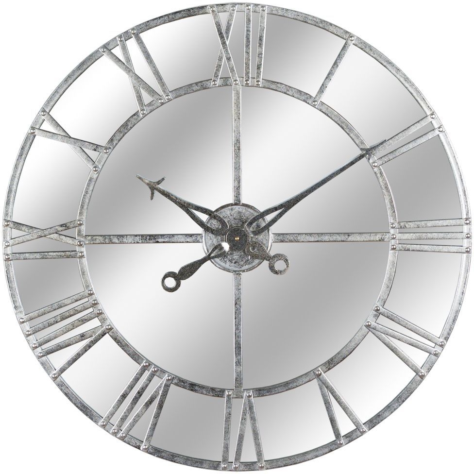 Hill Interiors Silver Foil Mirrored Wall Clock