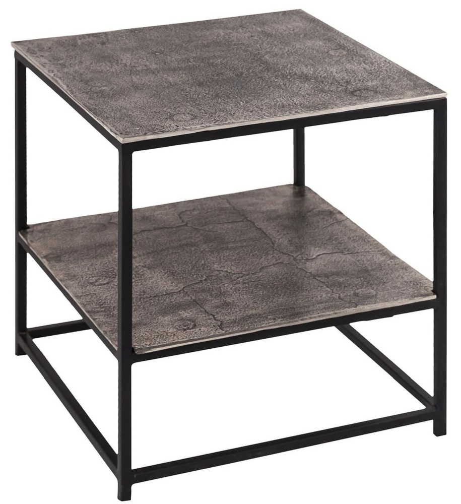 Hill Interiors The Farrah Silver Textured Metal Side Table