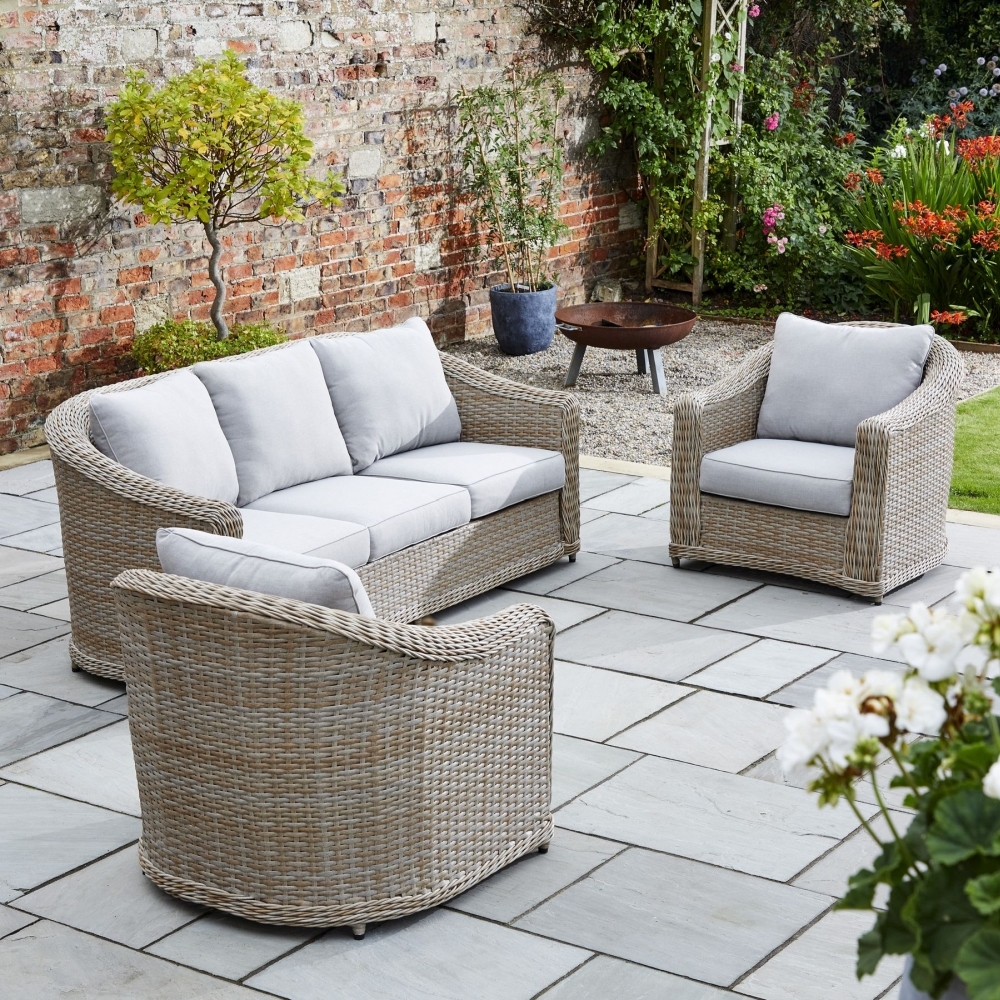 Serena Rattan Outdoor 3 Seater Sofa Set