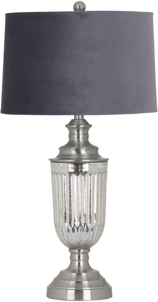 Hill Interiors Penelope Silver Glass Table Lamp With Black Shade