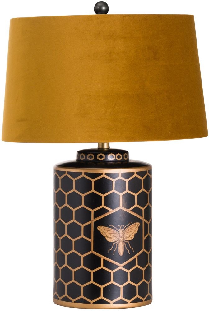Hill Interiors Harlow Bee Table Lamp With Mustard Shade