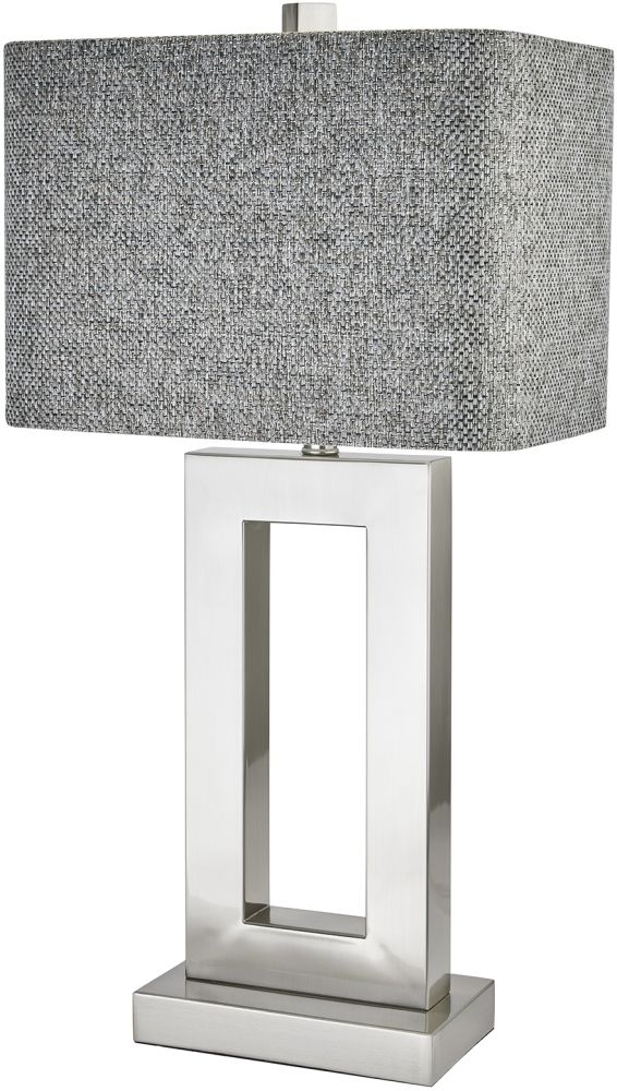 Hill Interiors Baleria Chrome Lamp With Woven Shade