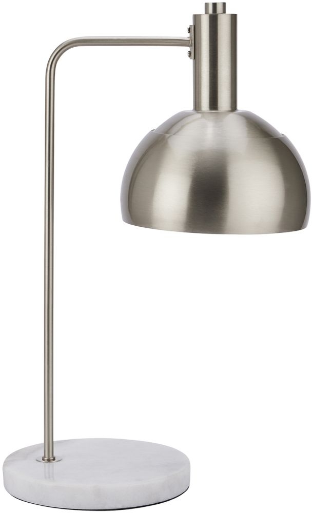 Hill Interiors Lighting Italian Marble And Silver Industrial Adjustable Desk Lamp