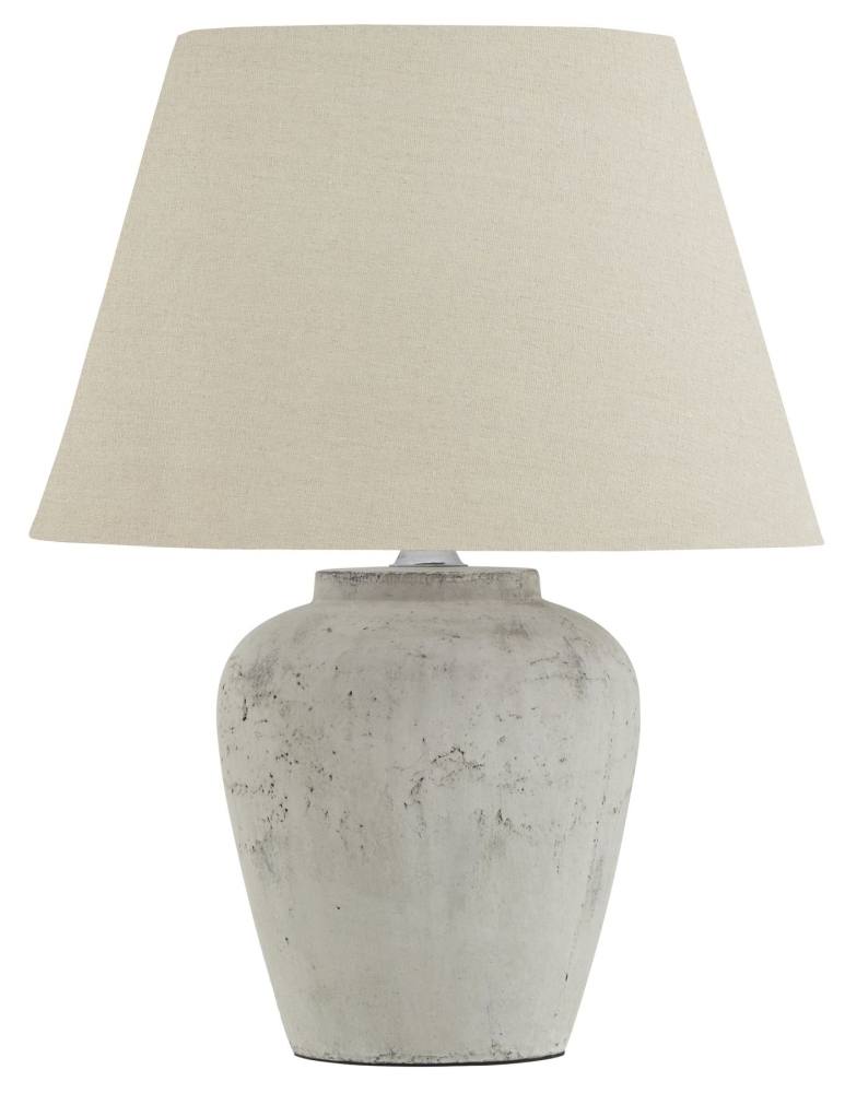 Hill Interiors Darcy Antique White Table Lamp With Linen Shade