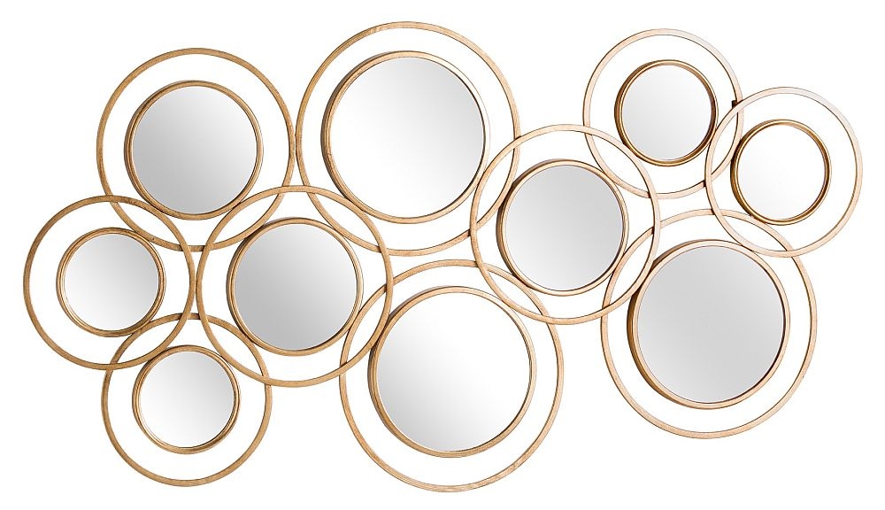 Hill Interiors Abstract Gold Round Wall Mirror 130cm X 70cm