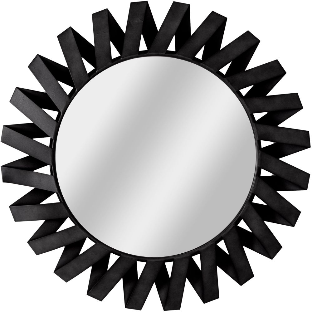 Hill Interiors Black Origami Sunburst Round Mirror