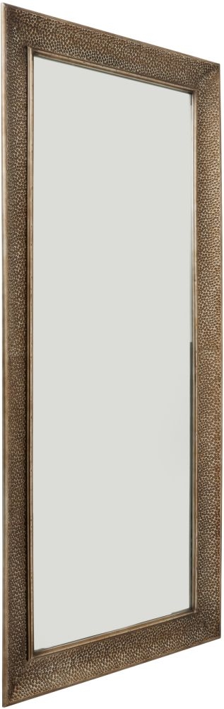 Hill Interiors Hammered Brass Rectangular Wall Mirror