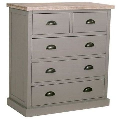 Hill Interiors The Oxley Farmhouse Style Grey Painted Pine 23 Drawer Chest