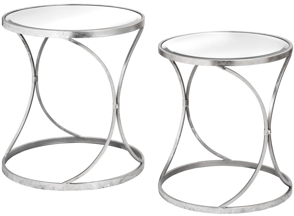 Hill Interiors Silver Curved Design Side Table Set Of 2