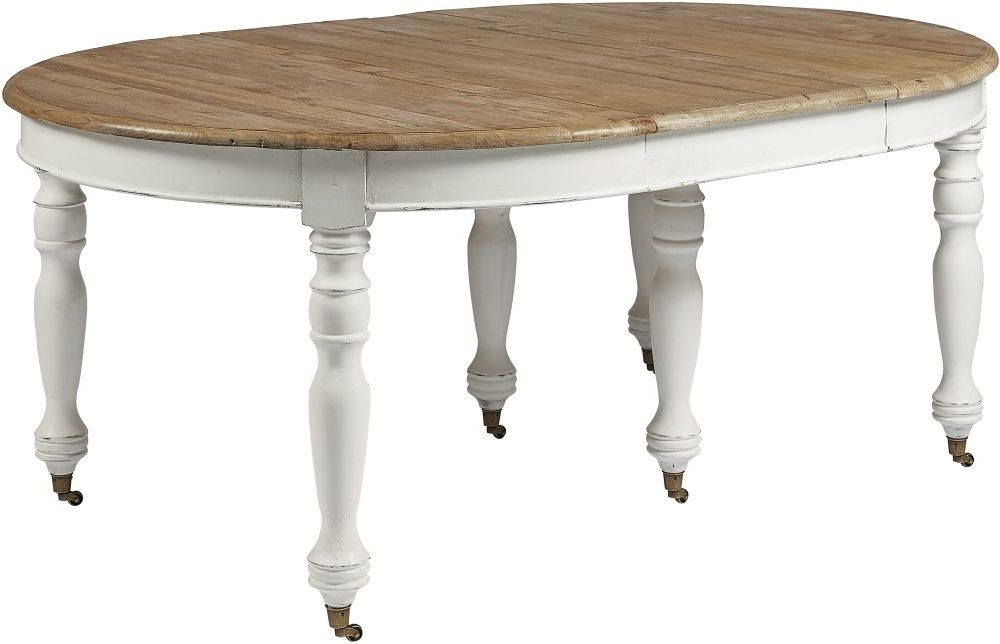 Acepello Old Pine White Painted Dining Table 125cm325cm Seats 4 To 12 Diners Oval Extending Top With Turned Legs Gerogian Style