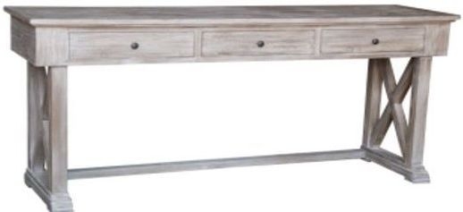 Acepello Whitewashed Console Table With 3 Drawers Georgian Style