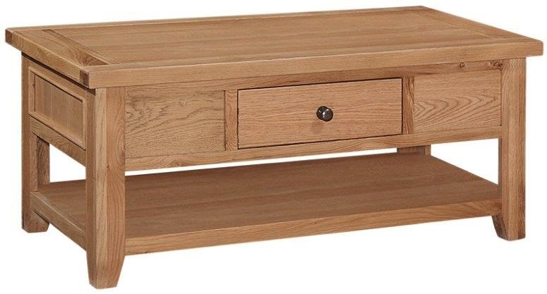 Canterbury Oak Coffee Table With 2 Drawer Storage