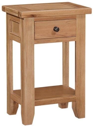 Canterbury Oak Narrow Hallway Console Table With 1 Drawer