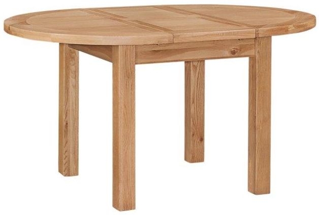 Canterbury Oak Round Dining Table Seats 4 To 6 Diners Extending Top 110cm To 150cm