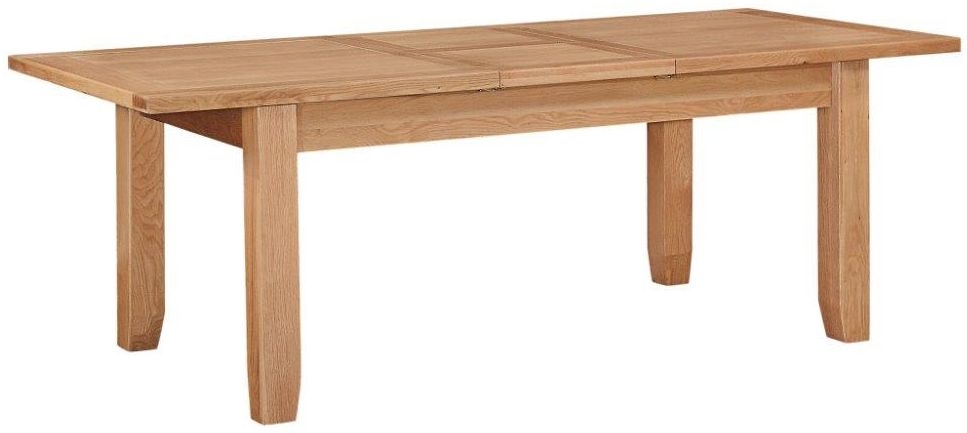 Canterbury Oak Rectangular Dining Table Seats 4 To 6 Diners Extending Top 140cm To 180cm