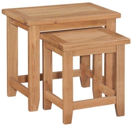 Canterbury Petite Oak Nest Of Tables Set Of 2