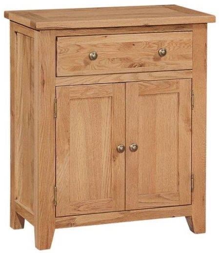 Canterbury Petite Oak Compact Sideboard 70cm With 2 Doors And 1 Drawer