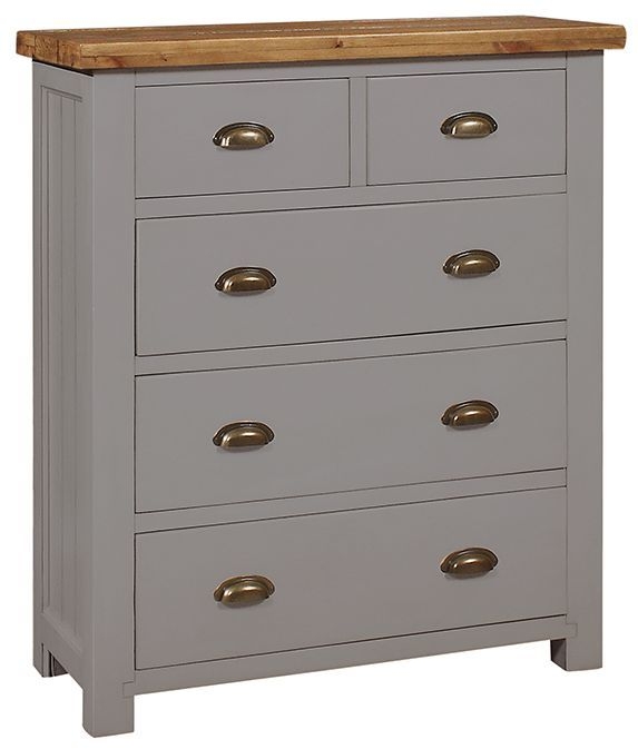 Cotswold Grey Painted Pine Chest 2 3 Drawers