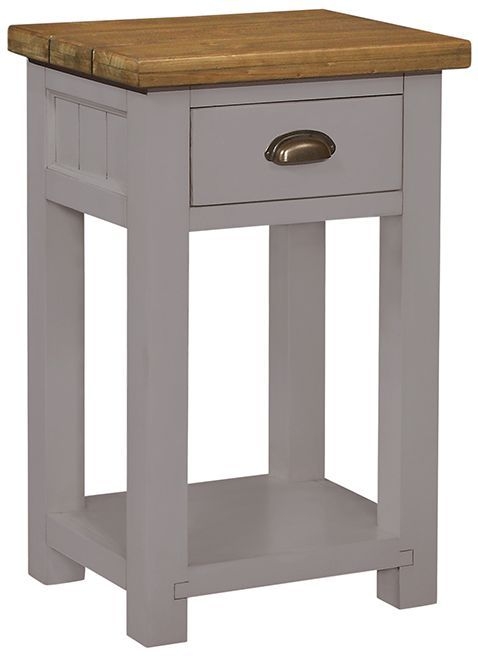 Cotswold Grey Painted Pine Narrow Hallway Console Table With 1 Drawer