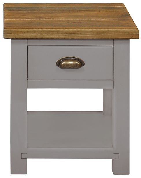 Cotswold Grey Painted Pine Lamp Table With 1 Storage Drawer