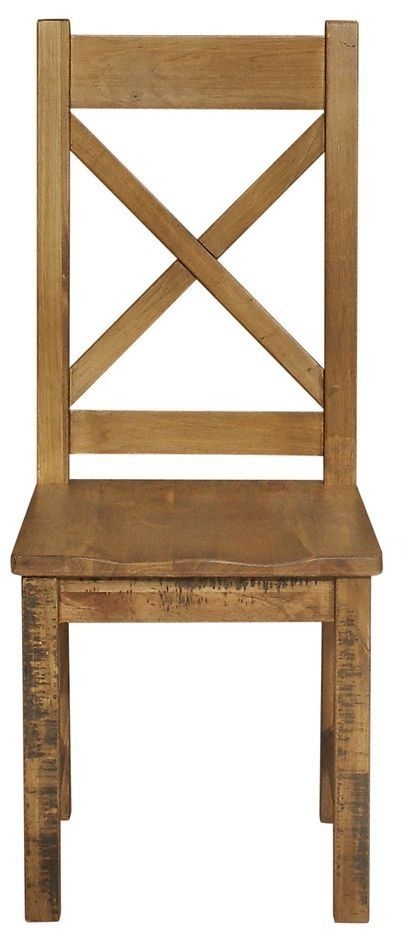Cotswold Rustic Pine Cross Back Dining Chair Sold In Pairs