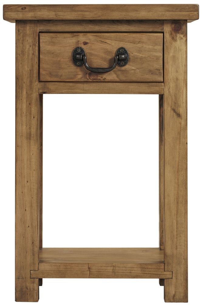 Cotswold Rustic Pine Narrow Hallway Console Table With 1 Drawer