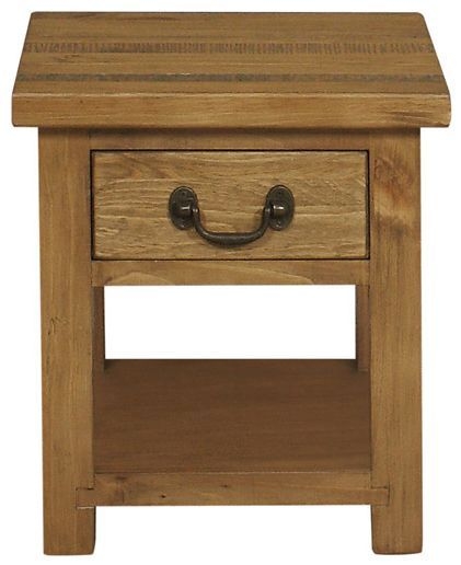 Cotswold Rustic Pine Lamp Table With 1 Storage Drawer