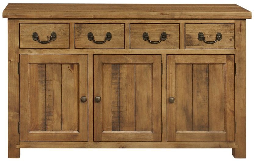Cotswold Rustic Pine Medium Sideboard 149cm W With 3 Doors And 4 Drawers