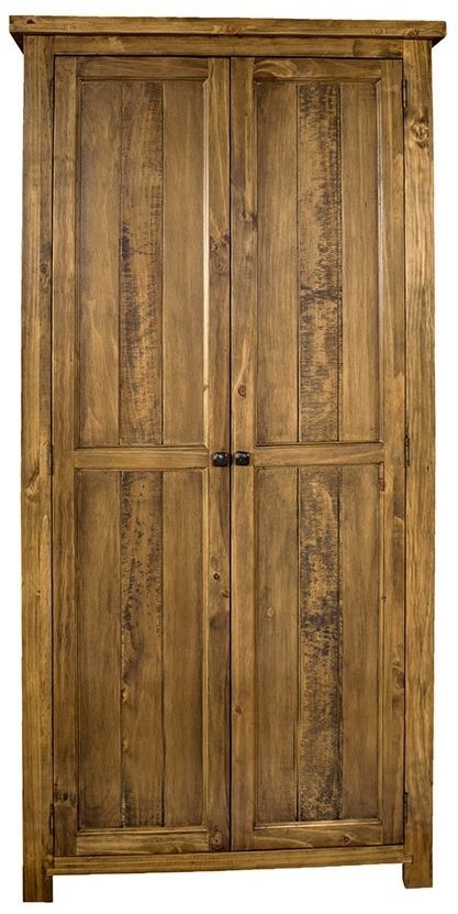 Cotswold Rustic Pine Double Wardrobe All Hanging With 2 Doors