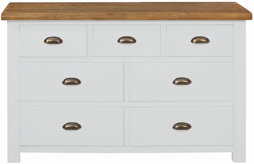 Cotswold White Painted Pine Wide Chest 3 4 Drawers