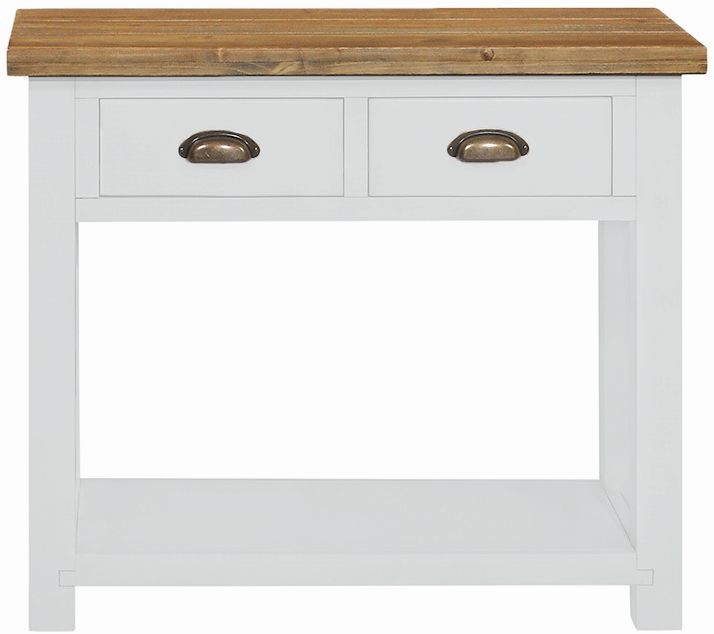 Cotswold White Painted Pine Console Table With 2 Drawers
