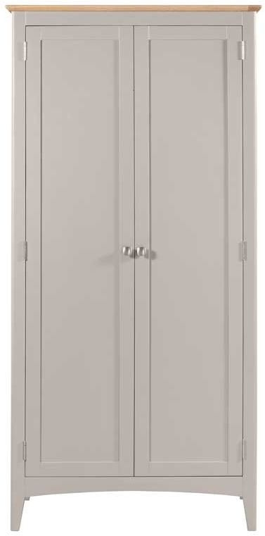 Eva Grey And Oak Double Wardrobe All Hanging With 2 Doors