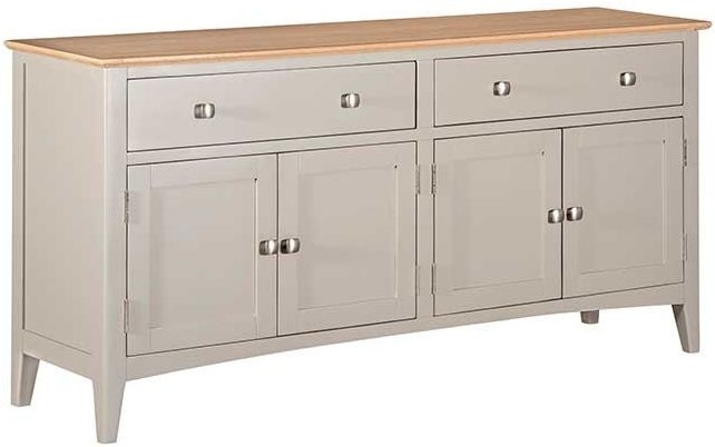 Eva Grey And Oak Large Sideboard 160cm W With 4 Doors And 2 Drawers