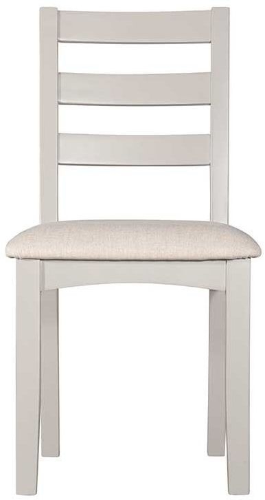Eva Grey Ladder Back Dining Chair With Padded Seat Sold In Pairs