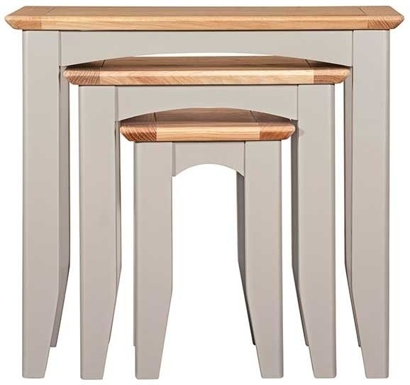 Eva Grey And Oak Nest Of Tables Set Of 3