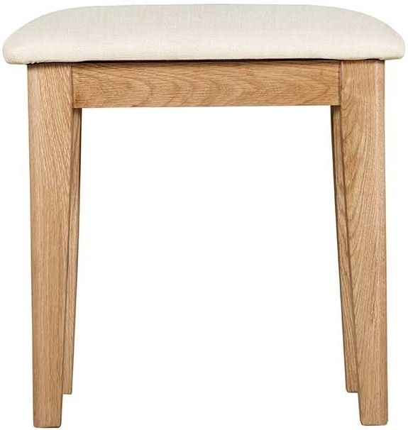 Eva Natural Oak Dressing Table Stool With Padded Seat