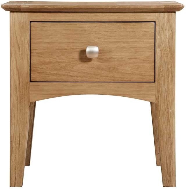 Eva Natural Oak Lamp Table With 1 Storage Drawer