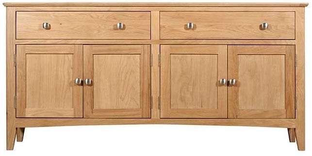 Eva Natural Oak Large Sideboard 160cm W With 4 Doors And 2 Drawers