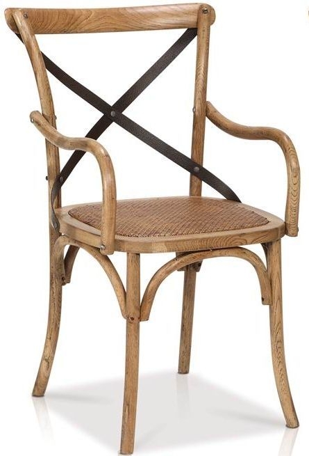 Hudson Bay Bentwood Oak Cafe Dining Armchair Cross Back