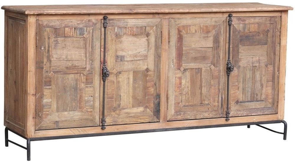 Hudson Bay Industrial Old Pine Extra Large Sideboard 190cm W With 4 Doors