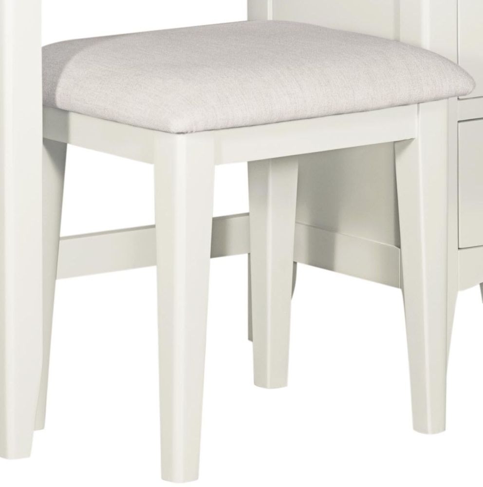 Lowell White Dressing Table Stool With Padded Seat