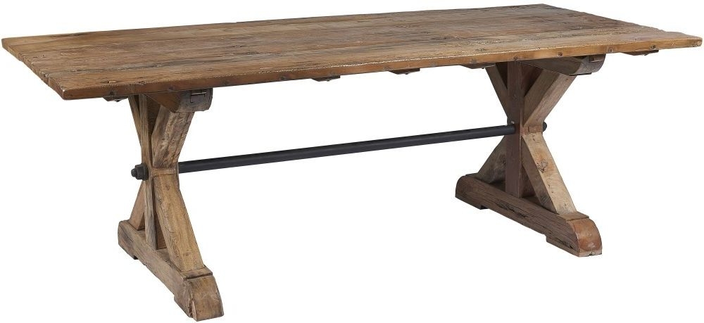 Pier 39 Achille Reclaimed Timber Cross Legs Dining Table 240cm Seats 10 Diners Rectangular Top
