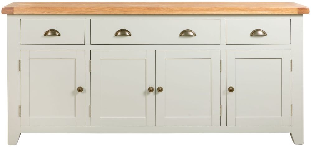 Wexford Grey And Oak Large Sideboard 177cm W With 4 Doors And 3 Drawer