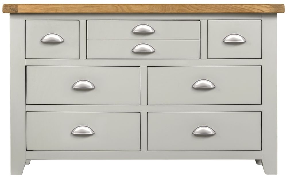 Wexford Grey And Oak Wide Chest 3 4 Drawers