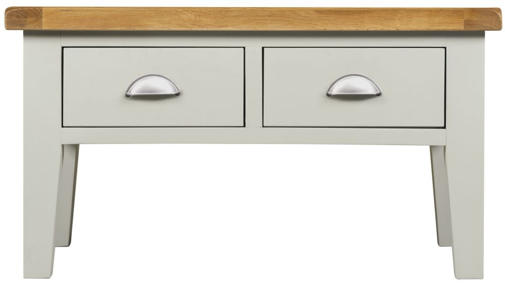 Wexford Grey And Oak Coffee Table With 2 Drawers Storage