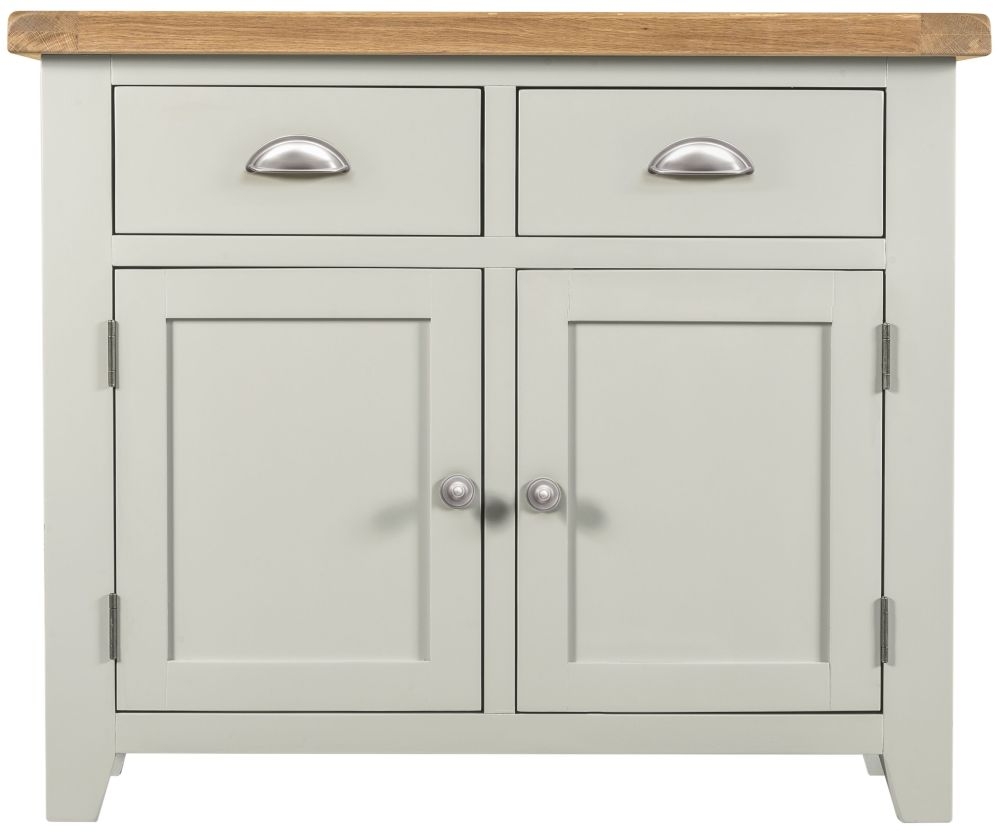 Wexford Grey And Oak Small Sideboard 97cm W With 2 Doors And 2 Drawers