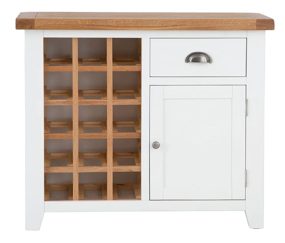 Wexford White And Oak Small Sideboard Wine Rack