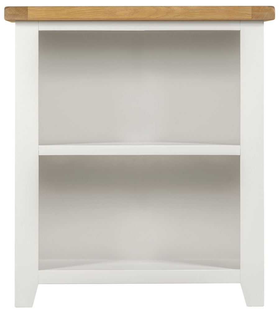 Wexford White And Oak Low Bookcase 90cm H